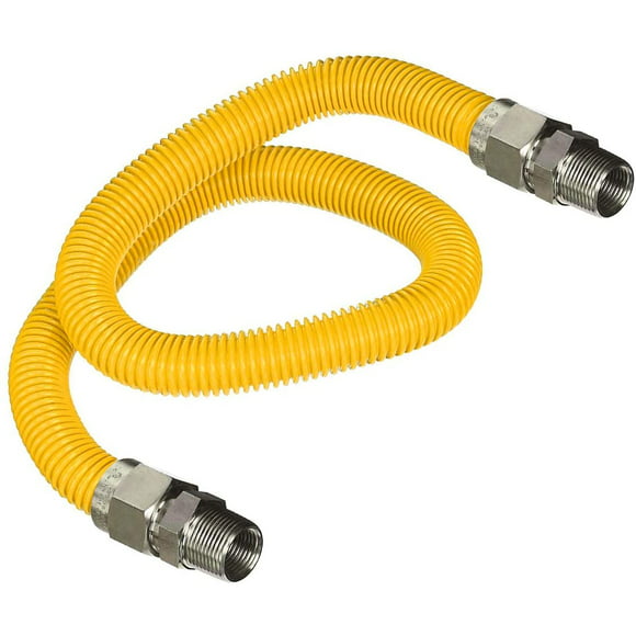 12 Length Eastman 0416112 Epoxy Coated Gas Connector 1/2 MIP Yellow 